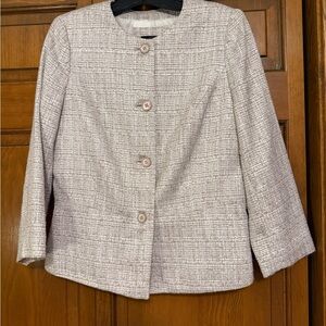 NWOT Women's Lilac/Cream Tweed Jacket from The Limited